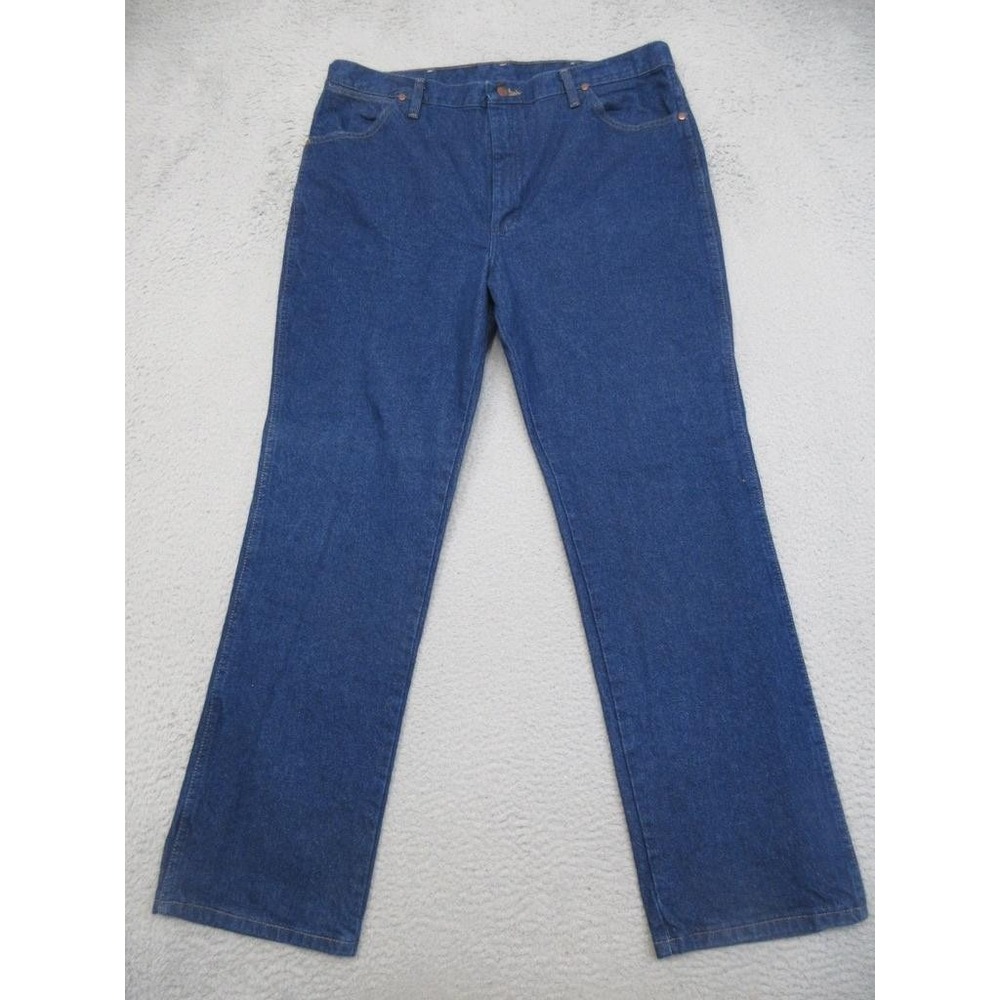 Vintage Wrangler Cowboy Cut Western Jeans Mens 38x32 Slim Fit Blue Denim 936PWD